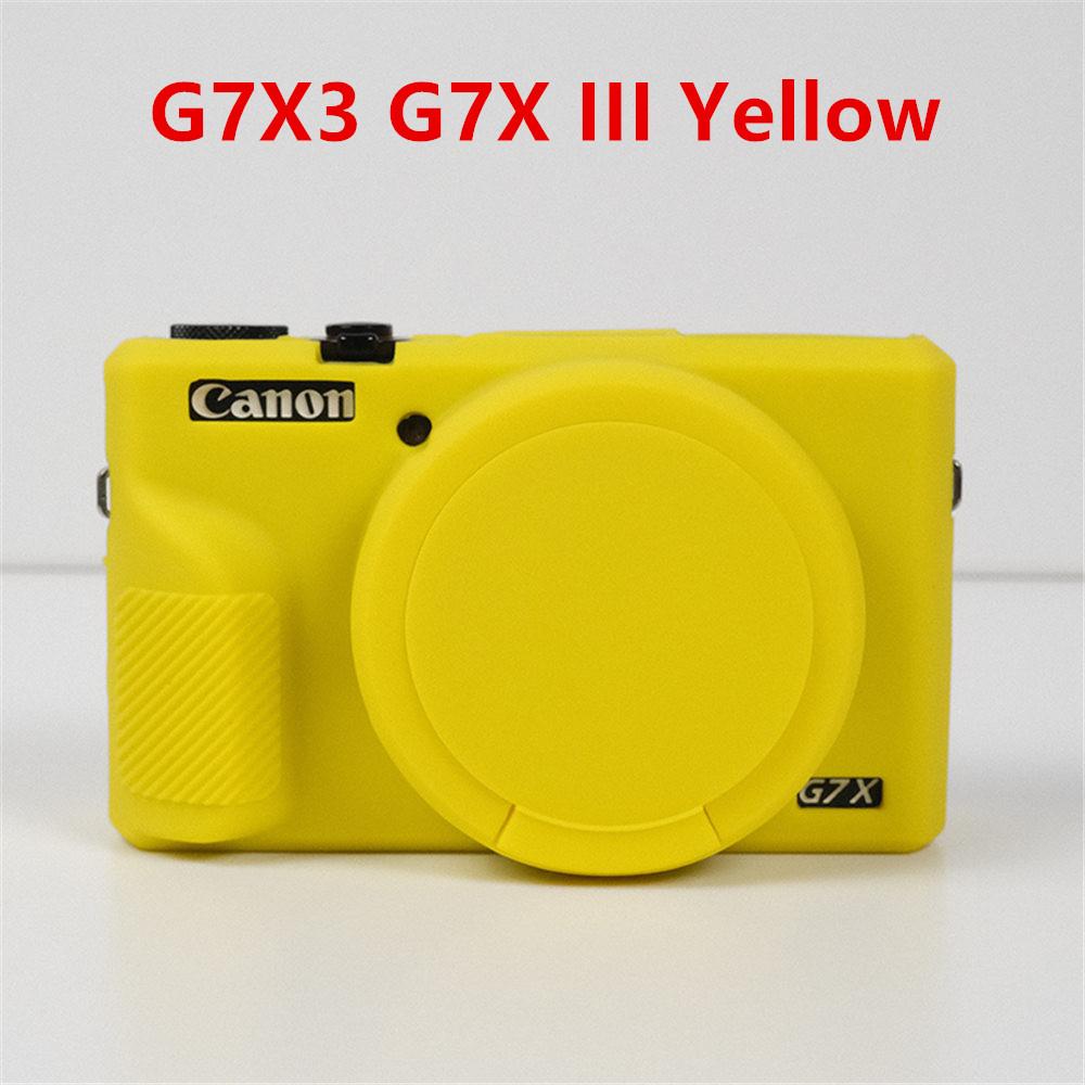 Soft Silicone Rubber Armor Camera Body Case For Canon G7X Mark II III G7XII G7X2 G7XIII G7X3 Shockproof Cover With Lens Cap