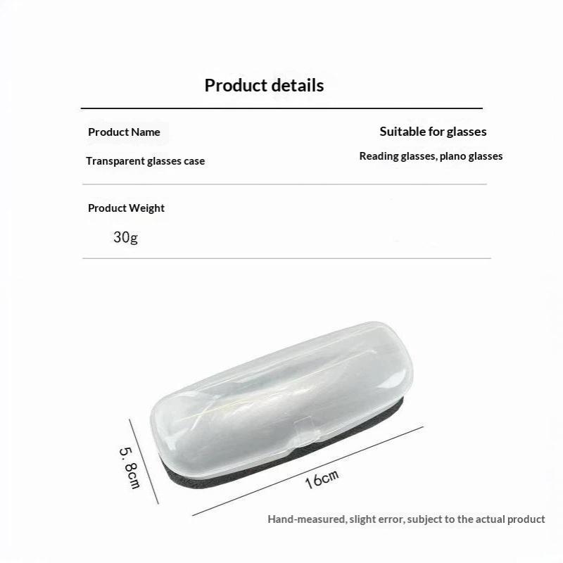 Portable Clear Plastic Eyeglasses Case Protective Storage Box For Reading Glasses Sunglasses Men Women Daily Carry