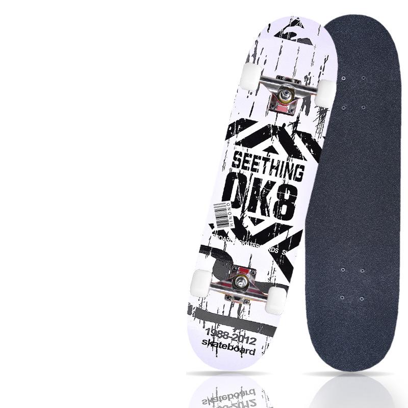 Pro Skateboard: Beginner-Ready Maple Longboard with Double Kick Deck for Adults & Kids