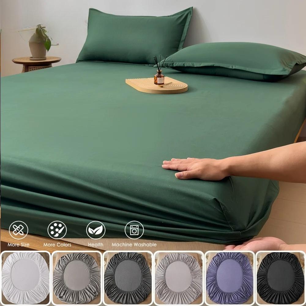 Fitted Sheet with Elastic Bands Non Slip Adjustable Mattress Covers for Single Double King Queen Bed
