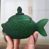 Delicate Fish Themed Glass Jar With Tight Seal Suitable For Storing Sweets Spices Or Office Supplies 16cm Size