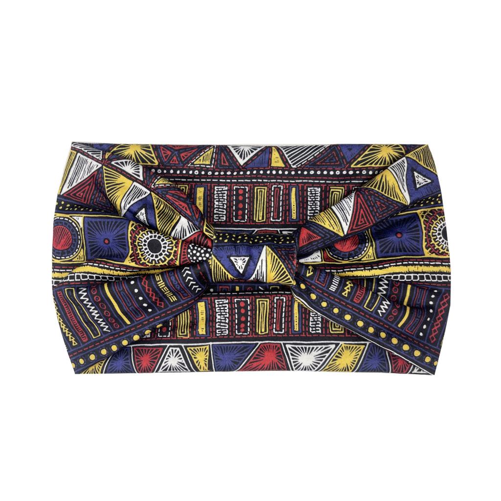 Knot Headband, Color Blocked Pattern Printed Sports Headband, Fashionable Polka Dot Wide Edge Elastic Headband