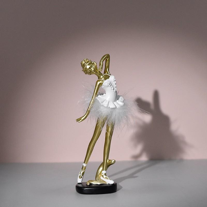 Resin Ballet Dancer Figurine Decorative Ornament Home Living Room Bedroom Gift