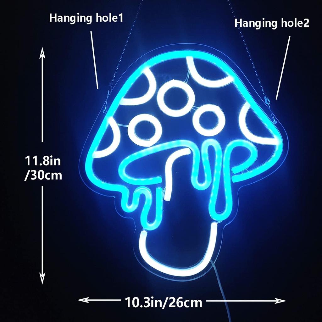 Inspired Mushroom Neon LED Dimmable Creative Nightlight Can be used for Game Room Bedroom Living Room Background Wall Decorative