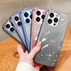 Fashion Plating Gradient Glitter Fall für iPhone 15 Pro Max 14 Plus 13 12 Mini 11 X XR Xs 7 8 SE 2022 Silikon Schützen Zurück Abdeckung