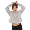 SF Women Womens/Ladies Slounge Cotton Cropped Hoodie