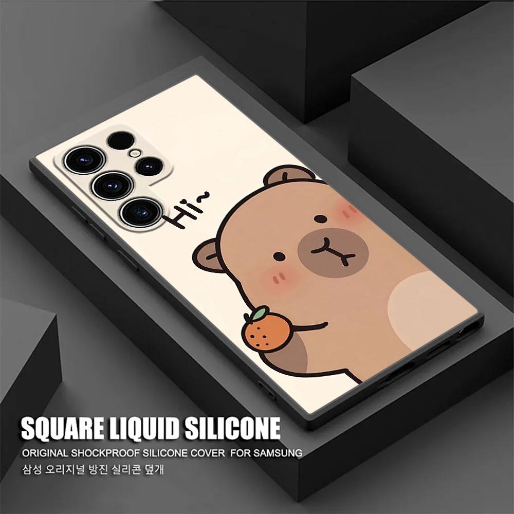Capybara Cute Silicone S26Ultra Case For Samsung Galaxy S26 S25 S24 S23 S20 S21 FE S22 Ultra S25 Plus 5G Cases Soft Phone Cover