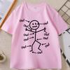 Funny Stick Figure Ow T-Shirt Sarcastic Pain Humor Graphic Tees Man Printed Graphic Tees Streetwear Clothing Men's Clothes