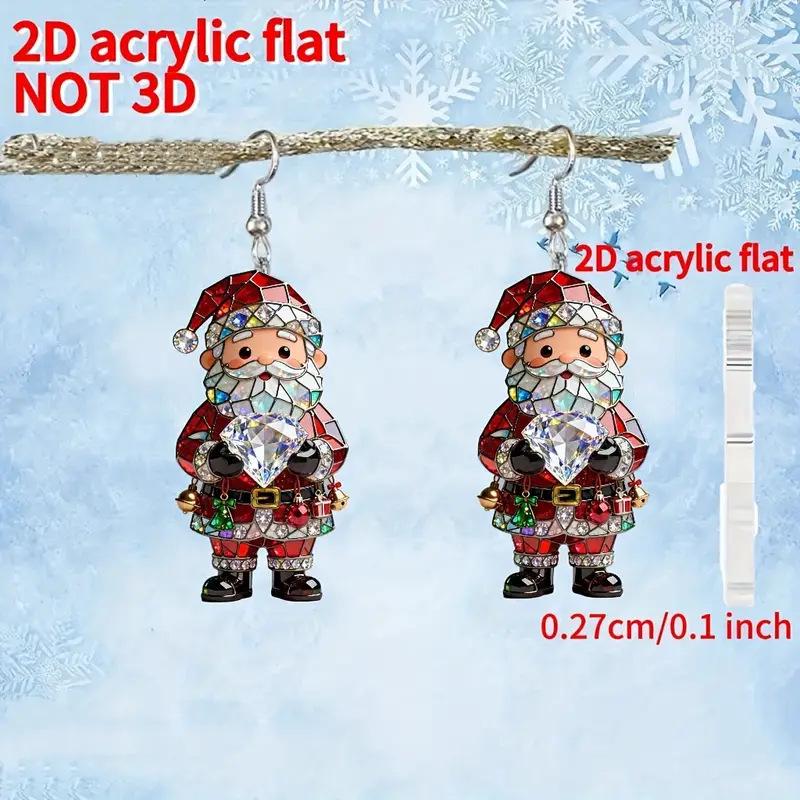New Santa Claus Acrylic Earrings - Christmas Party Jewelry