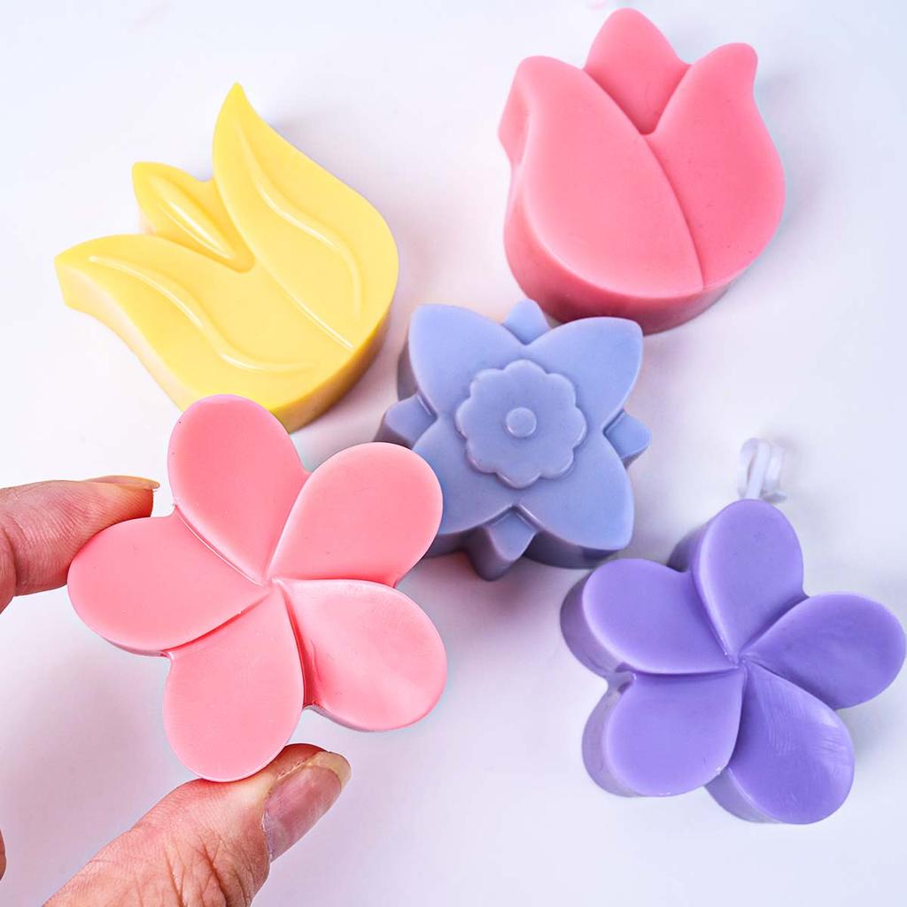 Flower Shape Silicone Candle Mold DIY Tulip Orchid Aromath Soap Candles Molds Plaster Resin Crafts Making Home Valentine's Decor