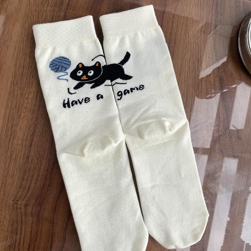 

Каваи Милые Животные Женские Хлопковые Носки Кот Кролик Харадзюку Носки Осень Зима Повседневные Смешные Асимметричные Носки