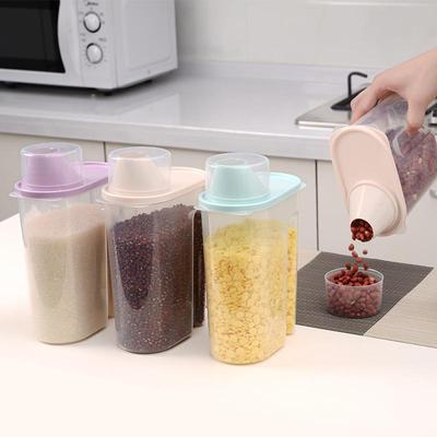 Moisture & Insect-Proof Clear Plastic Kitchen Storage Jar for Grains, Nuts, Spices, and Snacks