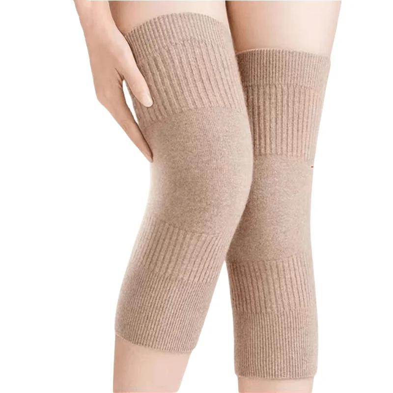 1Pair Cashmere Knee Brace Support Warmers for Men Women Winter Thermal Wool Cycling Ski Running Knee Pads XL коричневый