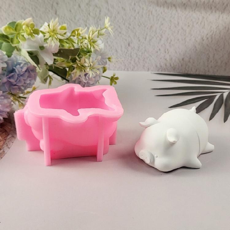 Silikon-Kerzenformen in Schweinchenform für handgemachte Kerzen und Seifen, aus Zement und Gips, für Kunsthandwerk