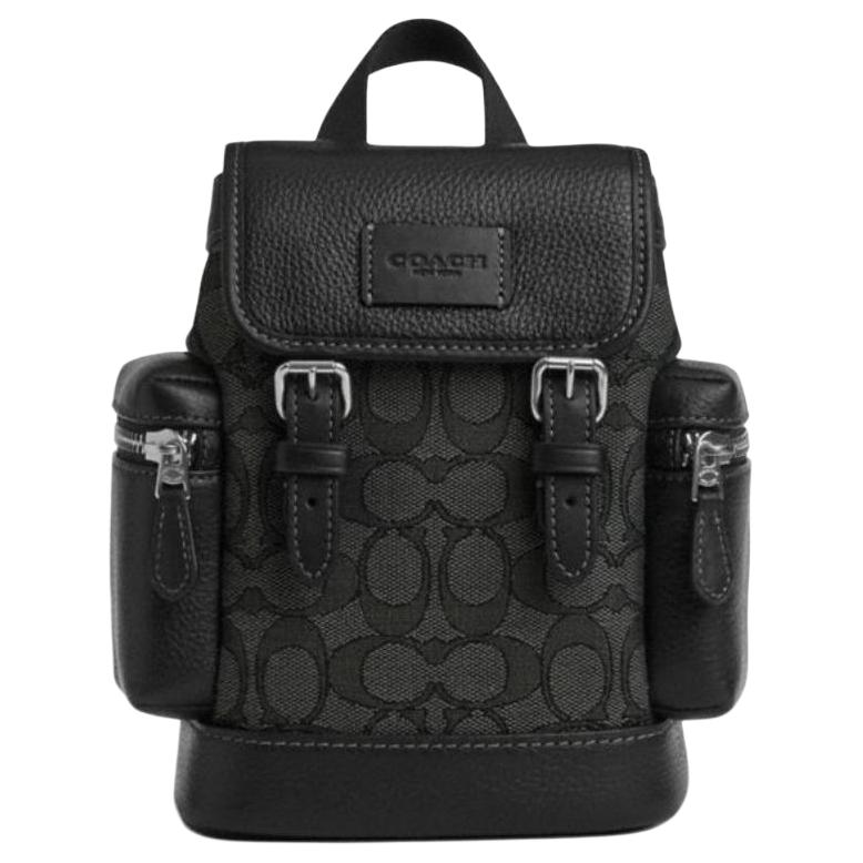

Coach Sprint 15 Logo Print Patchwork Design Signature Jacquard Fabric Mini Shoulder Crossbody Bag Unisex Bags Black Gray CBF64-SVO1U Basic Set (Bag+Dust Bag)