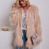 Crew neck imitation fur fashion women's medium and long coat Mao Mao coat looks thin