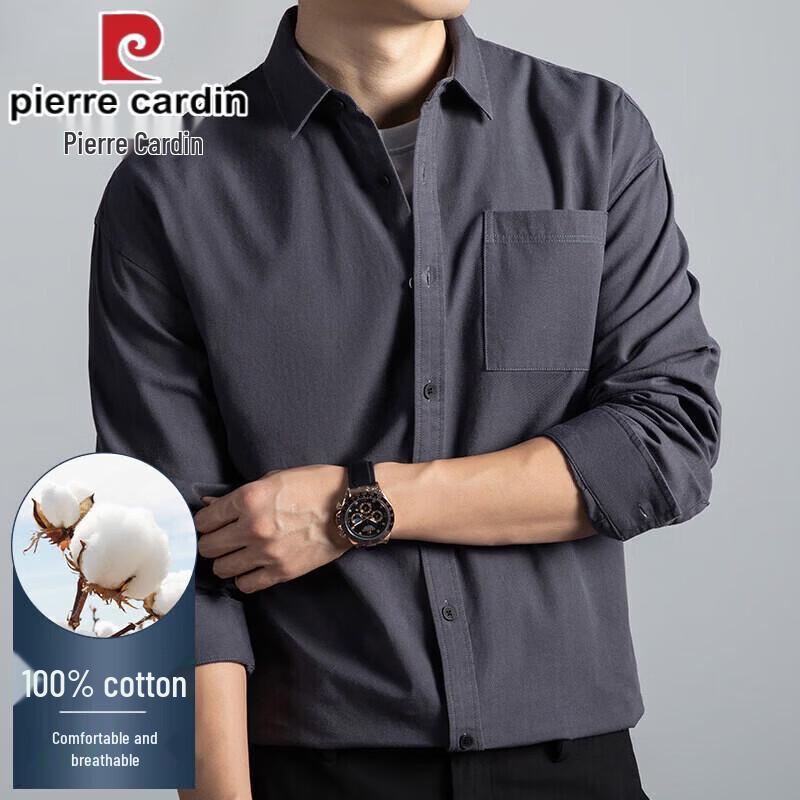 Pierre Cardin Men's 100% Cotton Long-Sleeve Shirt