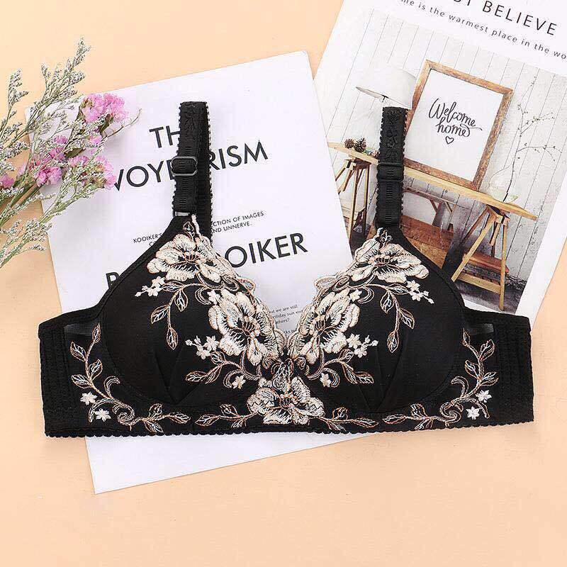 Wysokiej jakości biustonosz z małymi piersiami bielizna damska cienki odcinek bez biustonosza ze stalowym pierścieniem haft regulacja piersi oddychający biustonosz z powrotem