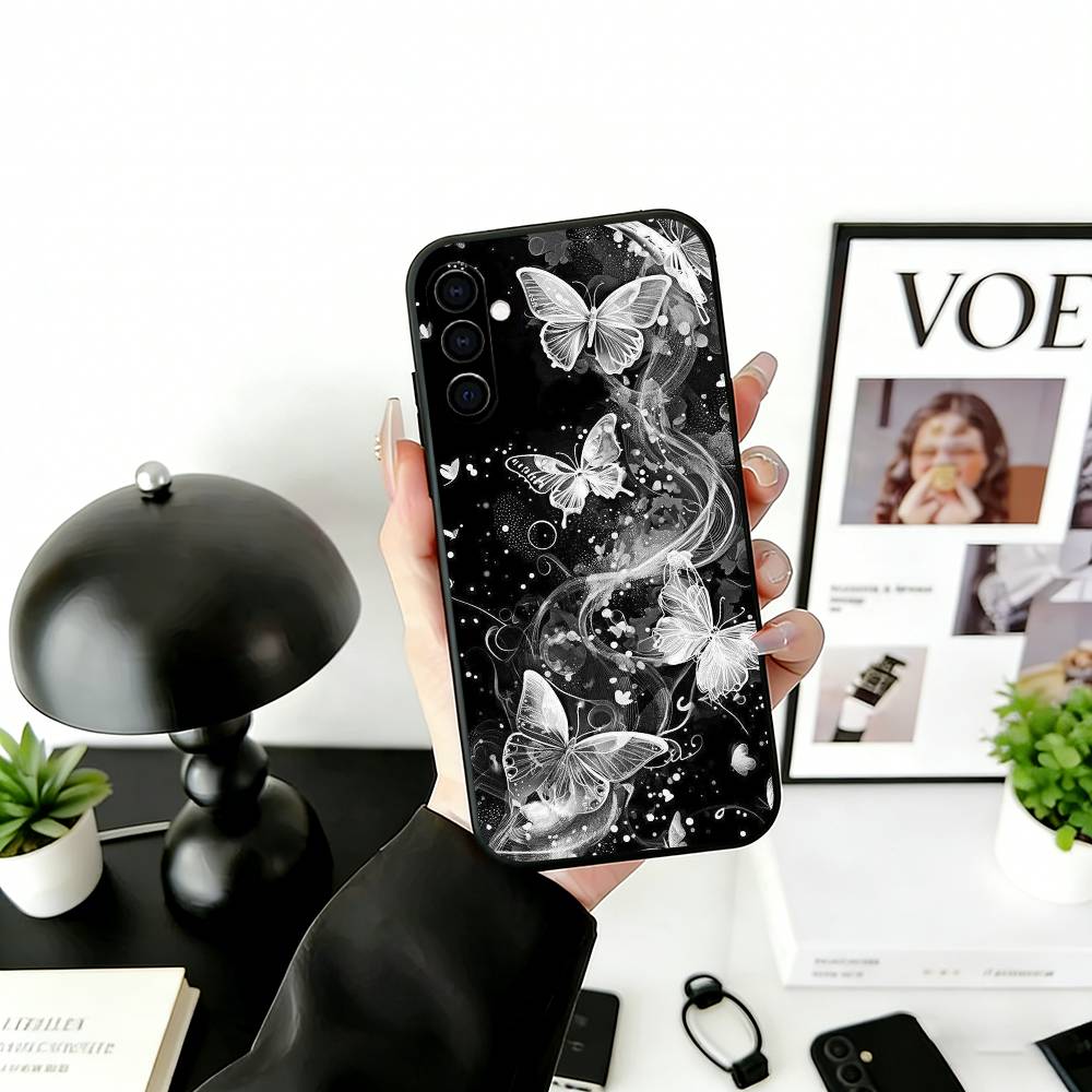 Dark Butterfly Series Phone Case For Samsung Galaxy A73,A72,A71,A70,A53,A52,A51,Others Soft Black Cover