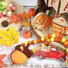 Thanksgiving Wooden Layered Tray Decorative Crafts Fall Pumpkin Maple Leaf Truck Farmhouse Party
