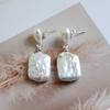 Pearl Earrings White Natural Freshwater Pearl Gold Silver Earrings Baroque Square Drop Earrings Bohemian Ladies Earrings