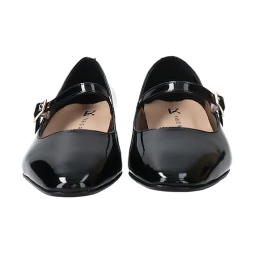 Fabio Rusconi Mary Jane Flats, Square Toe One-Strap Pumps, F41518, Women's, Sizes 22.0cm-22.5cm