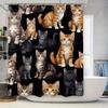 Adorable Cats Shower Curtain Premium Fabric Waterproof Printed Home Decor Bath Rug Set Multiple Size Options Available for Bathr