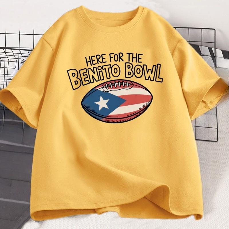 

Here for The Benito Bowl T Shirt Casual Cotton Short Sleeve Tshirt Puerto Rican Football Halftime Show Tshirt High Quality Tops 4XL