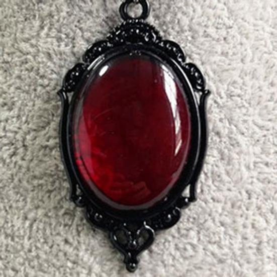 Women Choker Vintage Gothic Water Drop Geometric Adjustable Dress Up Velvet Ladies Faux Gemstone Pendant Clavicle Necklace Jewelry Gifts