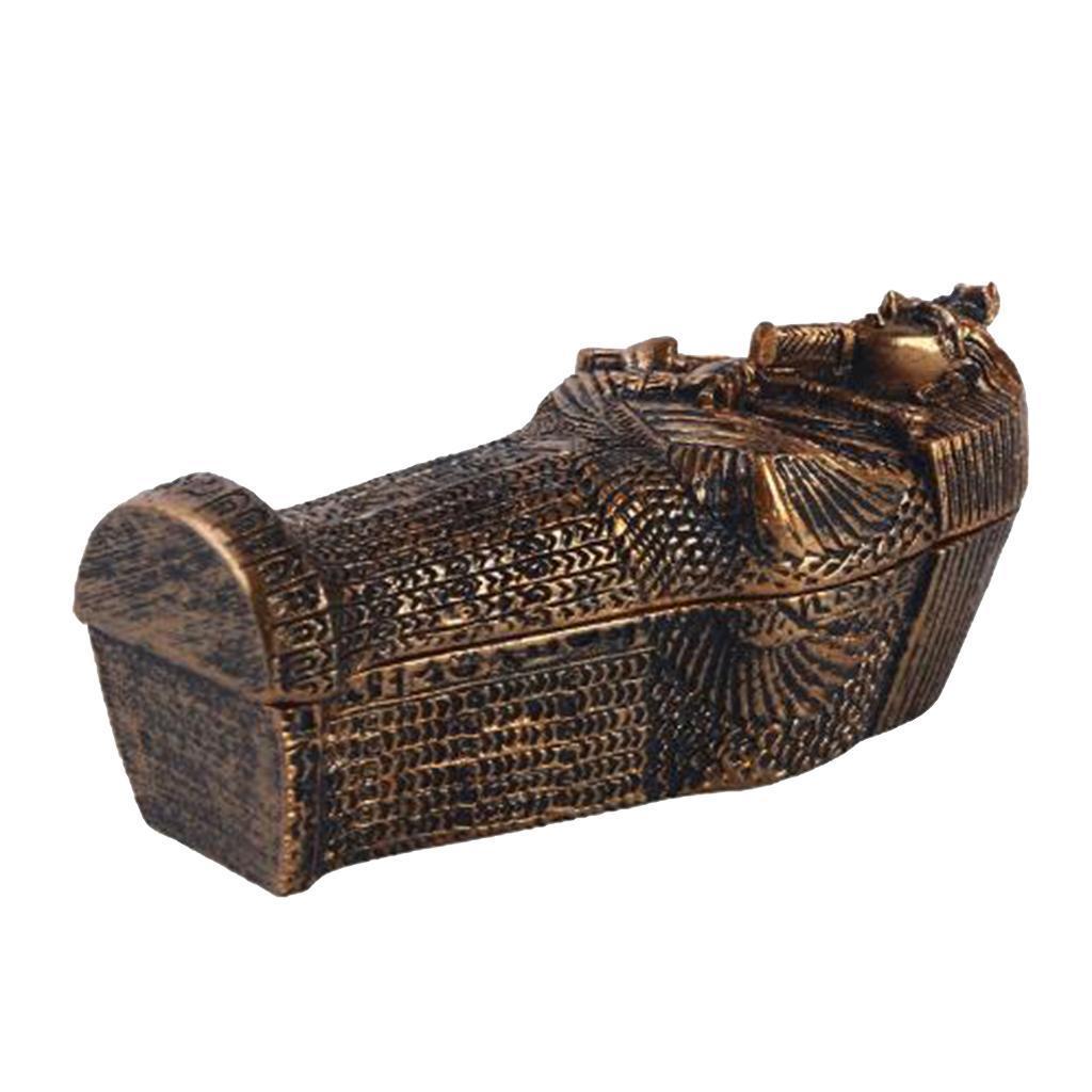 Mummia Egizia Artigianato da Collezione Bara con Statuetta Ornamento Storico in Resina Bara con Mummia