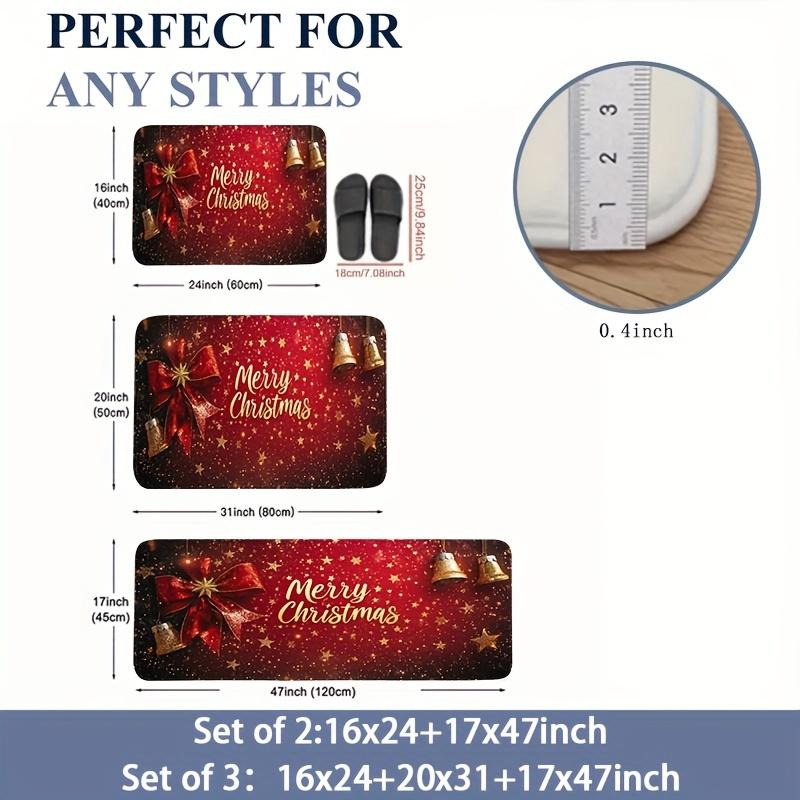 1 Stück Anti-Ermüdungs-Küchenteppiche, weihnachtlich, wasserdicht, rutschfest, dick gepolstert, Küchenmatte, strapazierfähig, bequeme Stehmatte für die Küche