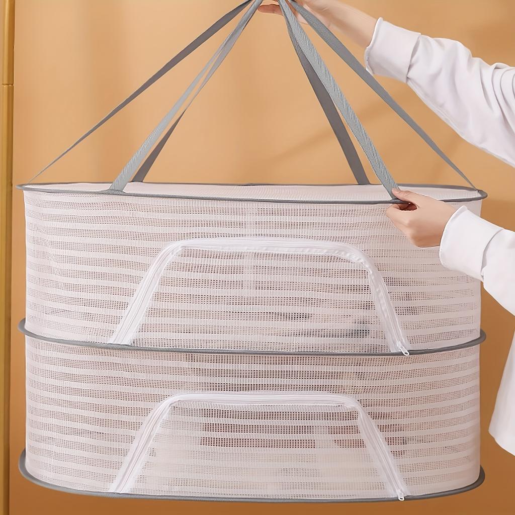 3-layer Foldable Mesh Drying Rack | Space-Saving Hanging Dryer for Fish, Vegetables & More | Ideal for Balcony Storage & Mother's Day Gift