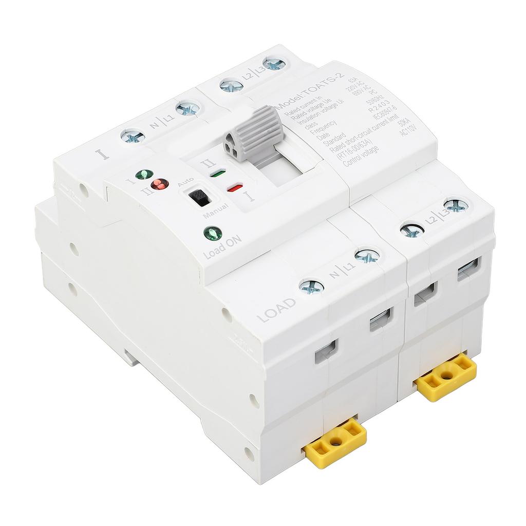 Dual Power Automatic Transfer Switch 4P 63A Emergency Generator Changeover Switch for Home 110V