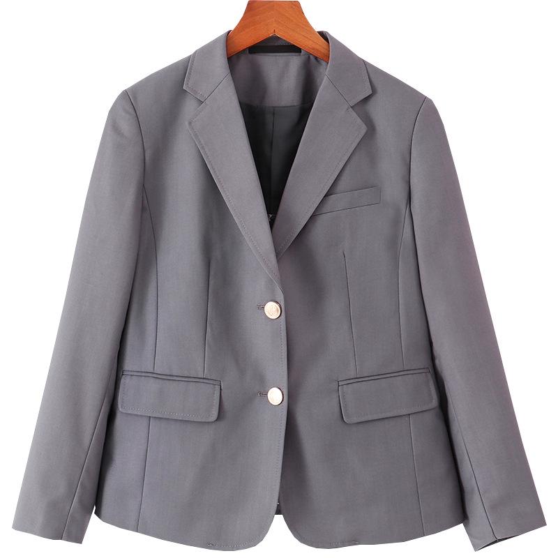 Damen JK Blazer Anzugjacke Revers Langarm Zweiknopf Lässig Arbeit Interview Mantel