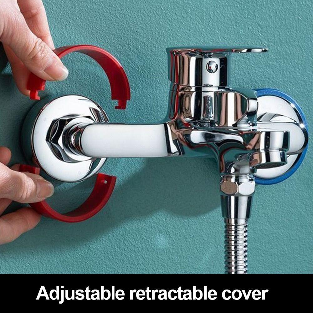ABS Plastic Shower Faucet Cover Adjustable Wall Flange Faucet Decorative Cover Circular Split Faucet Decor