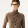 Women's Slim Fit Cashmere High-Neck Sweater - Autumn/Winter Solid Color Knit Base Layer Top
