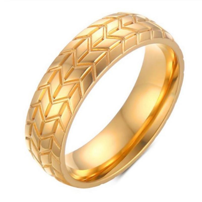 

Huajie Carving Tire Patterns Silver Color Men s Rings Delicate Charming Ring for Men Temperament Trendy 12 золотий
