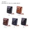 Whatna Natural Cowhide Leather Coin Coin Mini Carabiner Belt Mini Waist Cigarette Thick with Earphone Storage Case Purse, Case, Men's & Women's 2-Way
