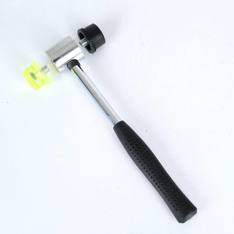 Detachable Double-Headed Rubber Mallet with Steel Handle for Installation and Glass Tapping