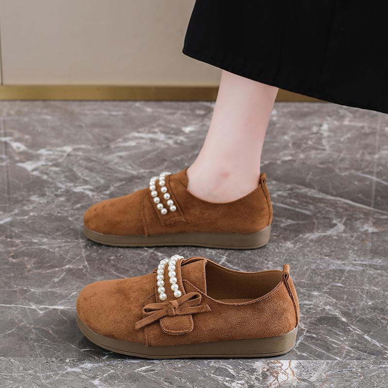 Birken Shoes Loafers Pearl Versatile Single Shoes Kangaroo Shoes Women Shoes Ladies