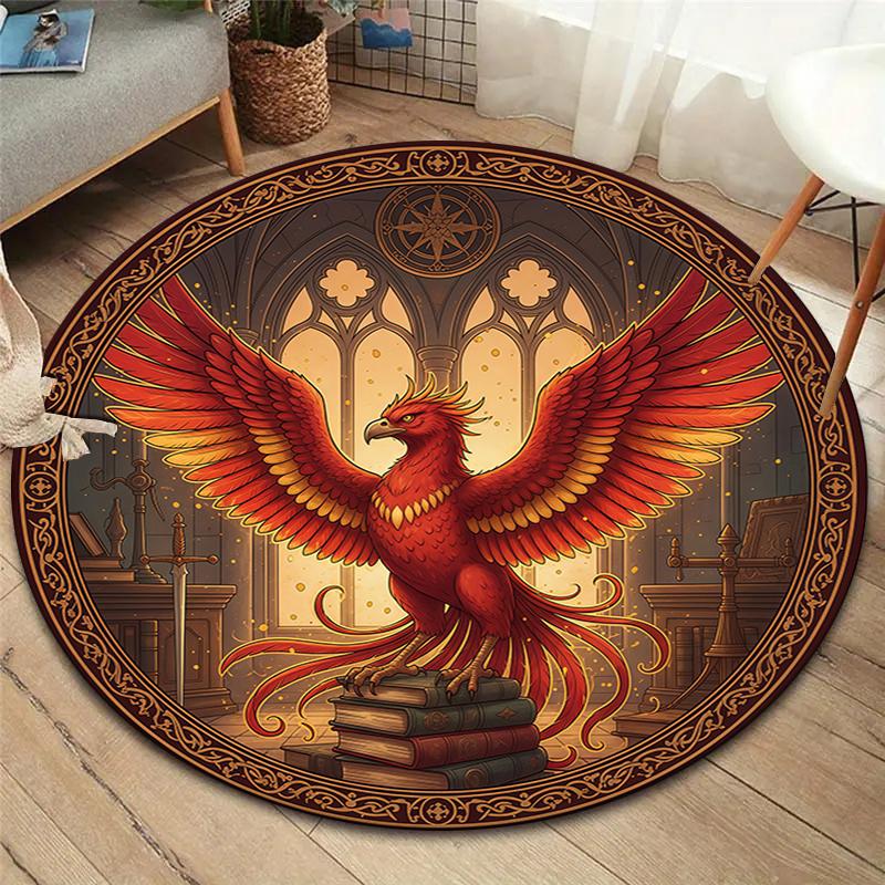 Magic Elf Round Area Rug,Carpet Rug for Living Room Bedroom Sofa Playroom Decor,Non-slip Floor Mat
