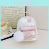 Kids Gradient Backpack With Faux Pearl Handheld Plush Ball And Flower Decoration