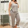 GMXIA Plus Size Camisole Pajamas Women Summer Two-piece Homewear