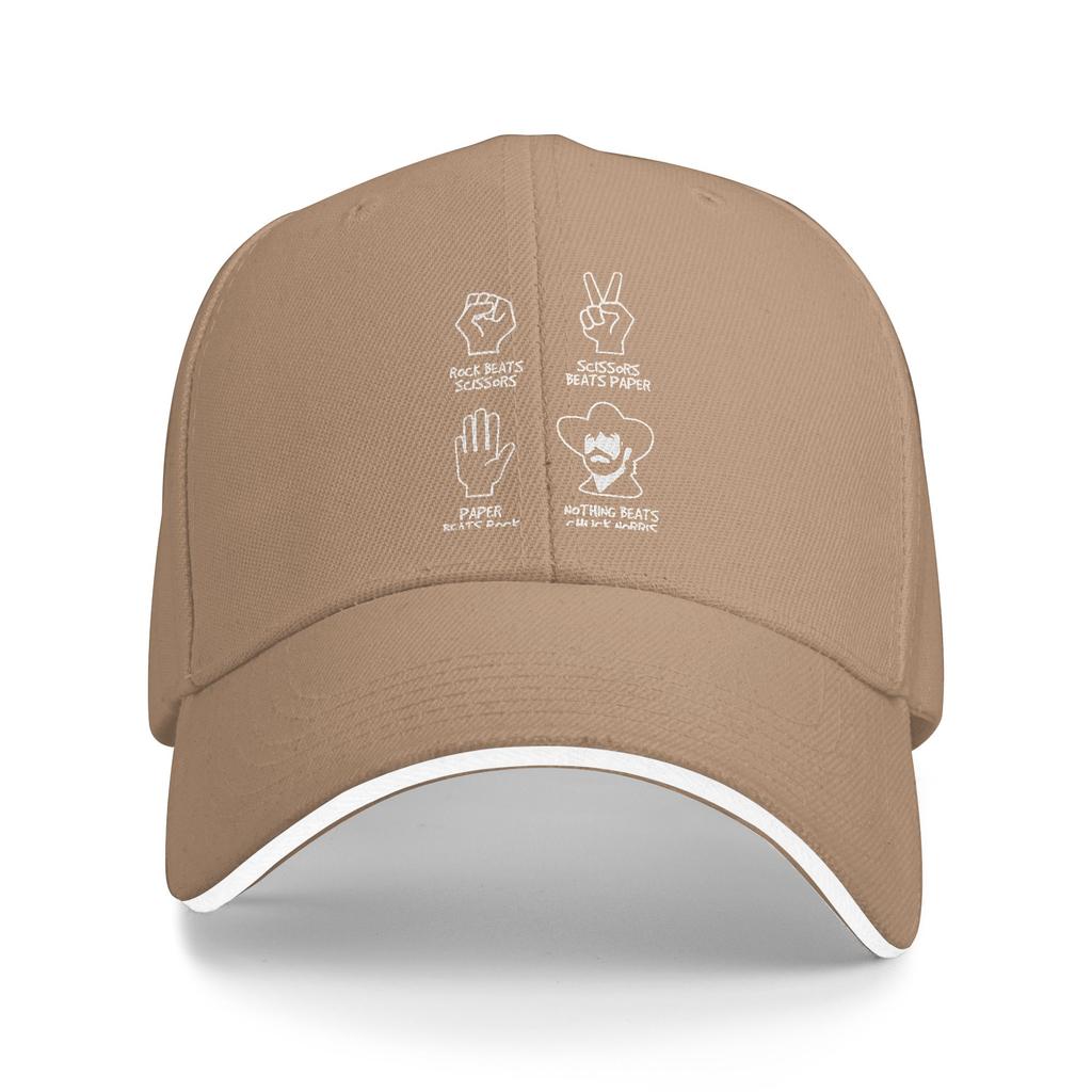 Rock Paper Scissors Chuck Norris Baseball Caps Vintage Sandwich Hat for Men Women Adjustable Sun Cap Running Golf