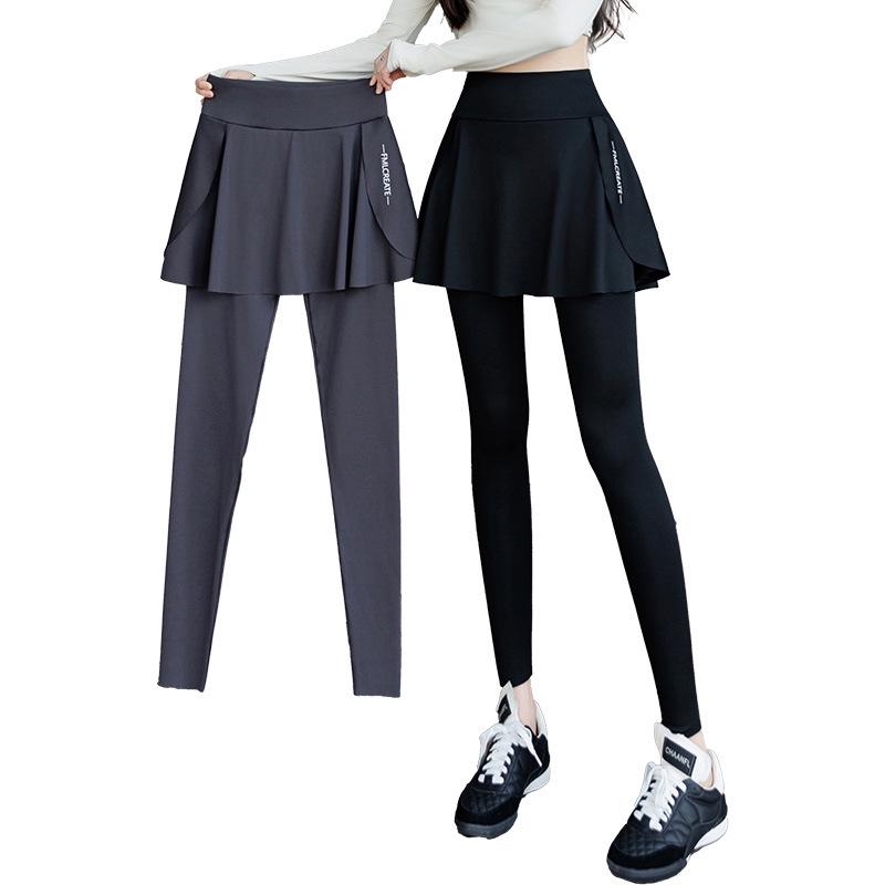 Women's High-Waisted Fitness Shark Pants Skirt for Spring/Summer - Perfect for Badminton, Running, and Yoga.