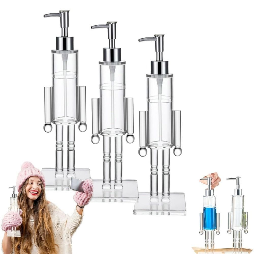Transparent Nutcracker Soap Dispenser Acrylic Home Kitchen Accessories Decor Festive Wash Liquid Lotion Pump Refillable