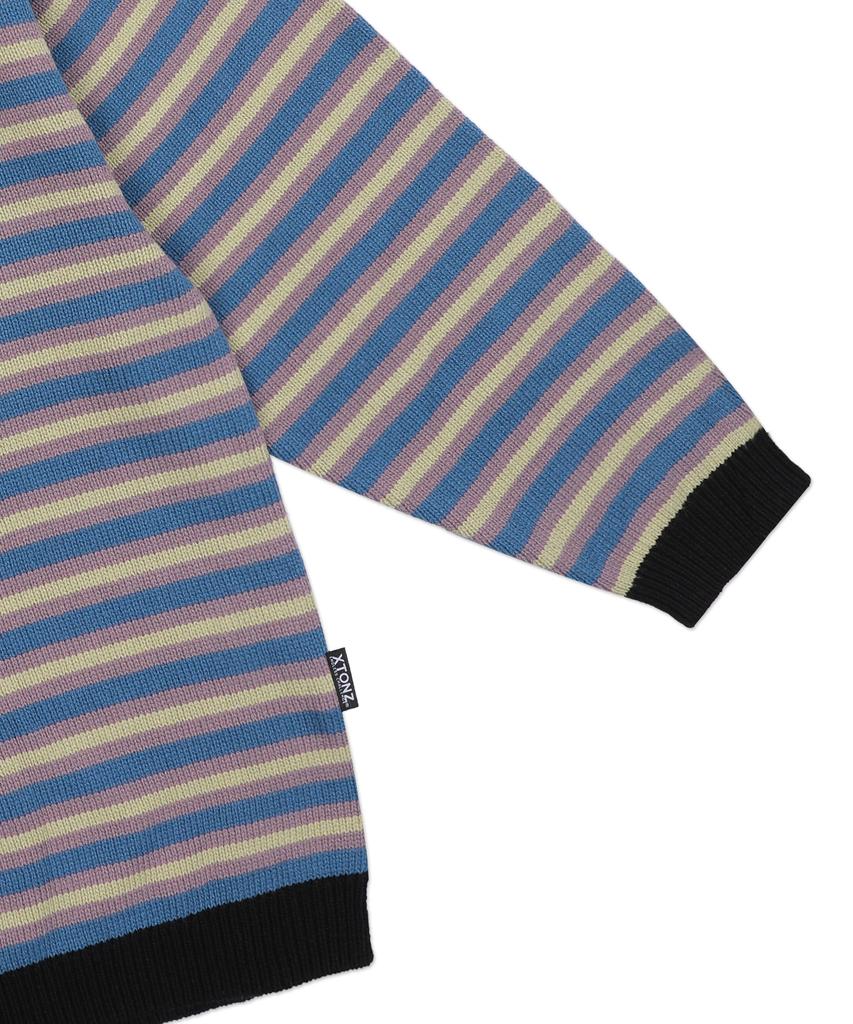 XTONZ Xtk162 Sunset Stripe Pullover Knit (Blue)