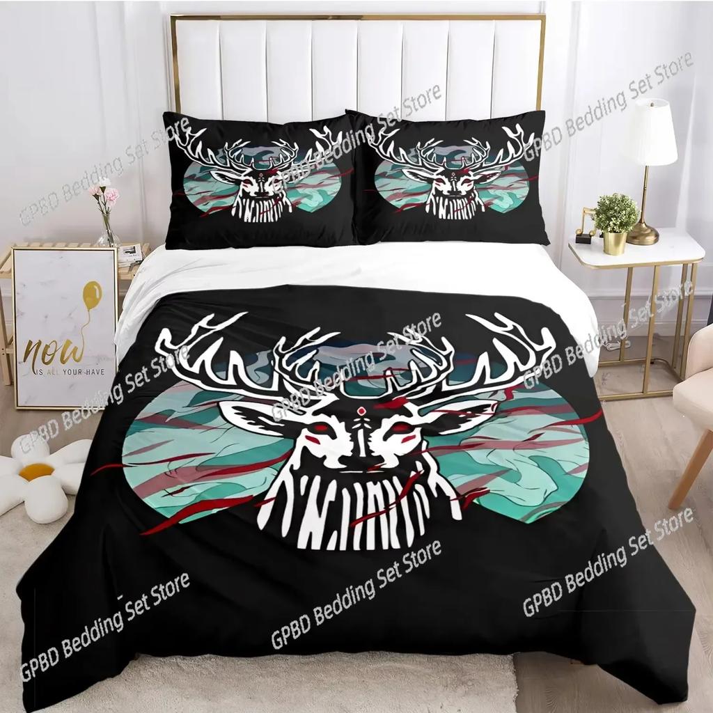 New J-Jagermeister Deer Duvet Cover Kawaii Comforter Bedding Sets Soft Quilt Cover and Pillowcases Single Double Queen King