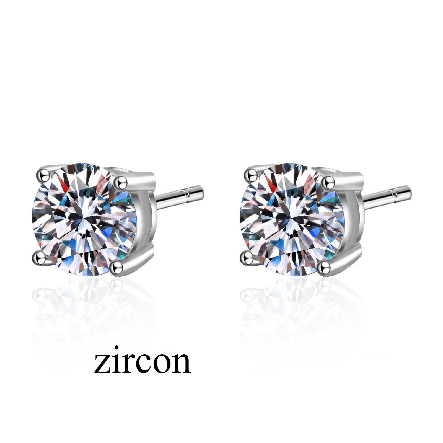 

Классические серьги-гвоздики с четырьмя когтями из муассанита, серьги из стерлингового серебра 925 пробы, женские серьги-гвоздики из белого золота с электроприводом 925 silver