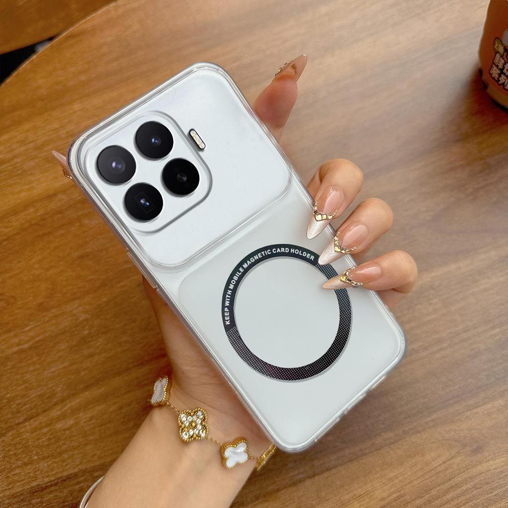 Case for Xiaomi 17T Pro,17T Wireless Charging Magnetic Ring Casing Anti-Fingerprint Matte Cover